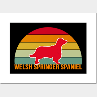 Welsh Springer Spaniel Vintage Silhouette Posters and Art